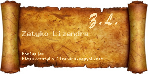 Zatyko Lizandra névjegykártya